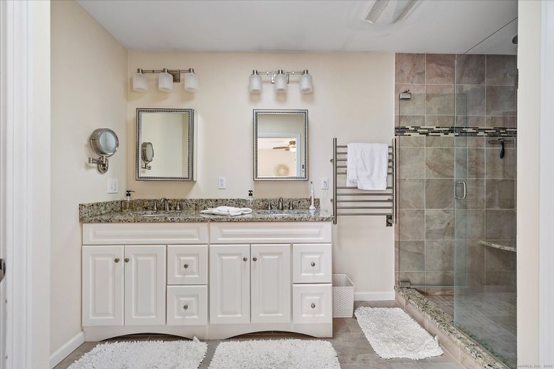 Bathroom, Dual Sink Vanities, Glass Shower, Interior