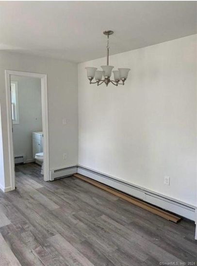 Bathroom, Chandelier, Empty room, Interior, Wood Texture Flooring