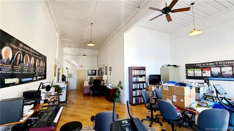 Home Office, Interior, Pendant Lights, Wood Texture Flooring