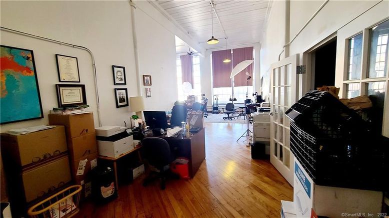 Home Office, Interior, Pendant Lights, Wood Texture Flooring